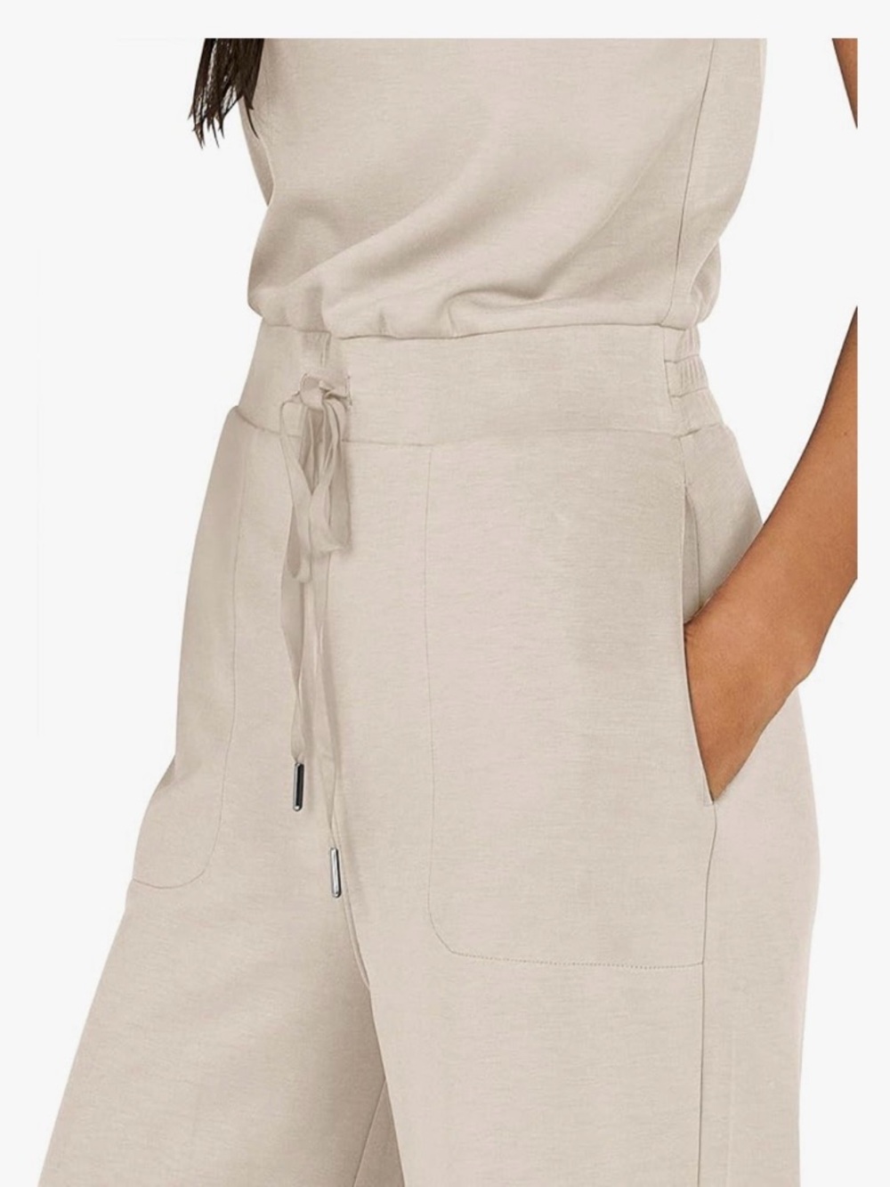 Caracilia Sleeveless Wide-Leg Jumpsuit in Light Beige XXL NWT - Picture 5 of 13